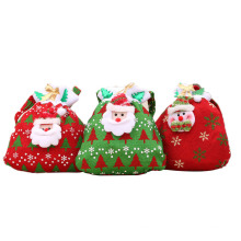 Sac présent Enfants Red Red Portable Candy Sac Old Man Snowman Sac pomme